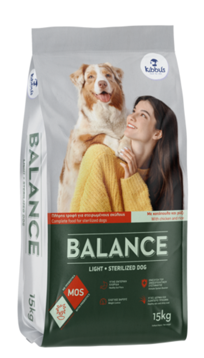 Balance Light & Sterilized Dog – Xira Trofi ga Steiromenous Skulous 15kg